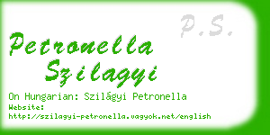 petronella szilagyi business card